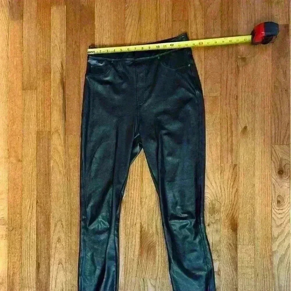 SPANX leather-like ankle skinny pant luxe black M tall - Picture 2 of 8